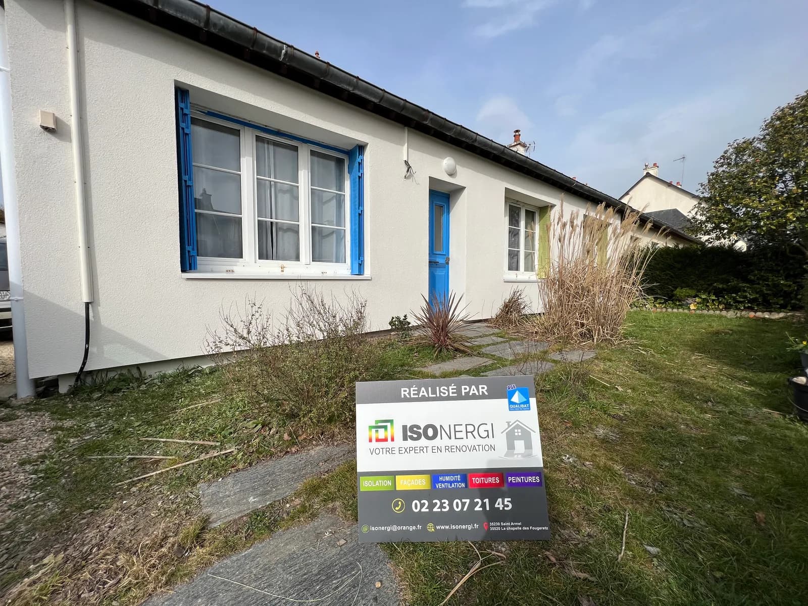 Chantier d'isolation thermique par l'extérieur réalisé par ISONERGI en Ille-et-Vilaine