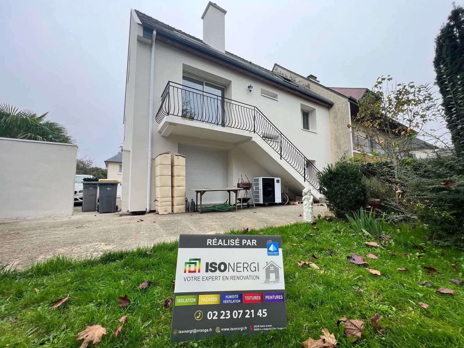 Chantier d'isolation thermique par l'extérieur réalisé par ISONERGI en Ille-et-Vilaine