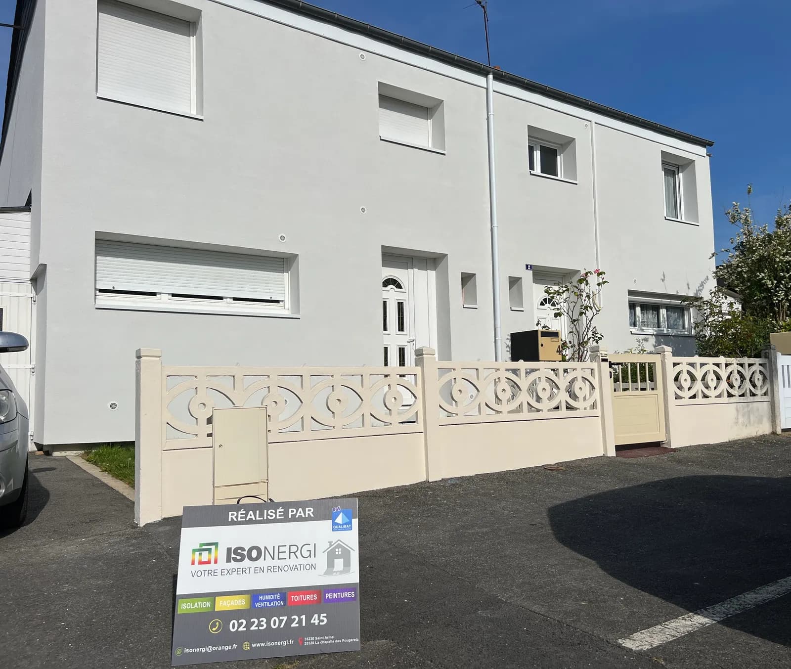 Chantier d'isolation thermique par l'extérieur réalisé par ISONERGI en Ille-et-Vilaine