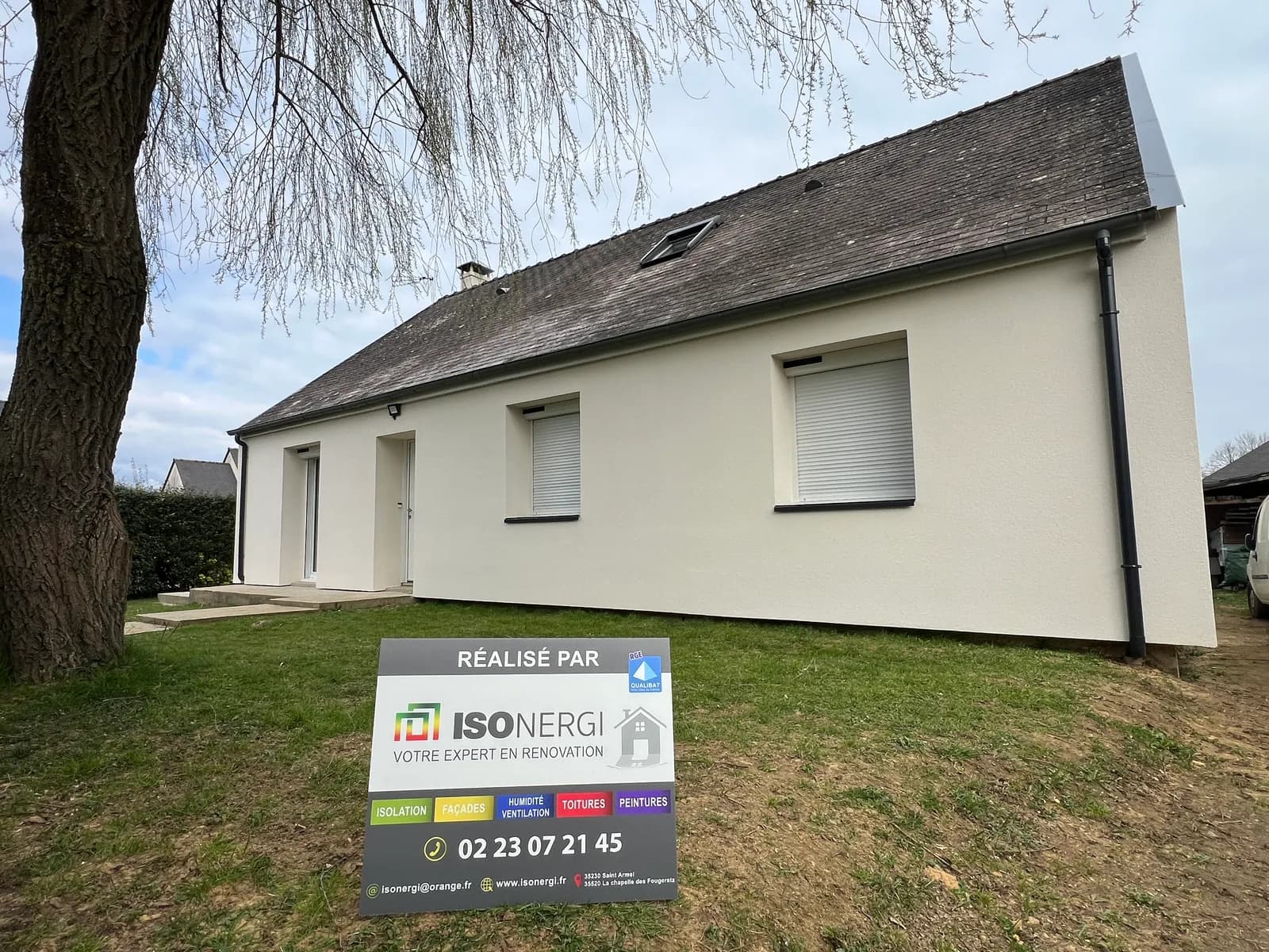 Chantier d'isolation thermique par l'extérieur réalisé par ISONERGI en Ille-et-Vilaine